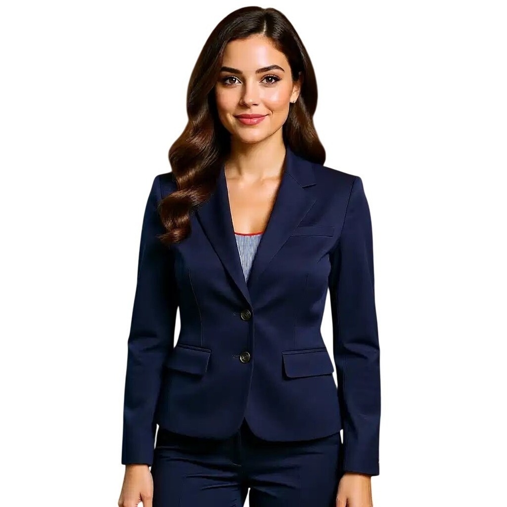 Tommy Hilfiger Womens Navy Blue Blazer Jacket Tailoring Size 6